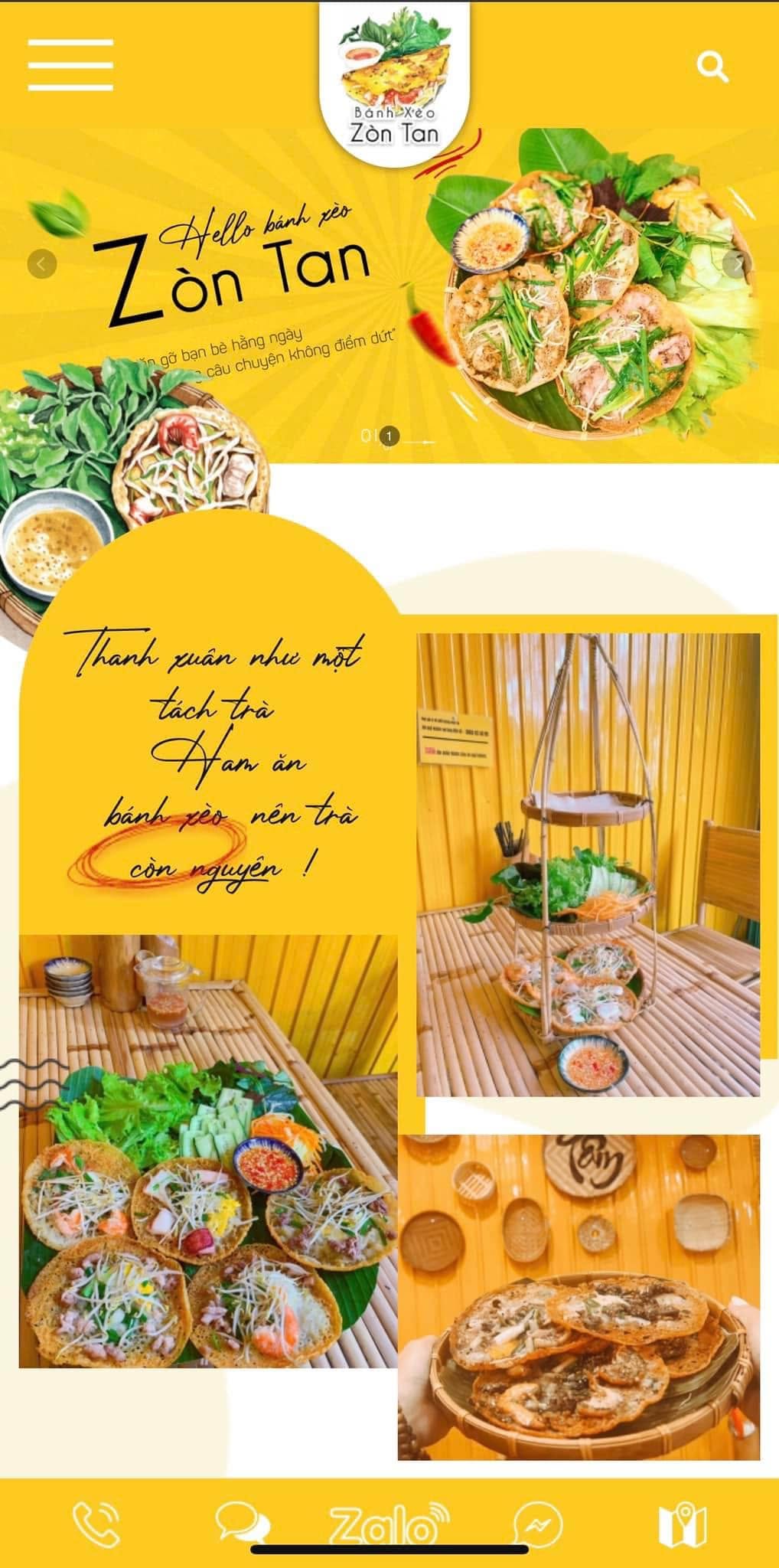 Bánh xèo bò cầm trên tay